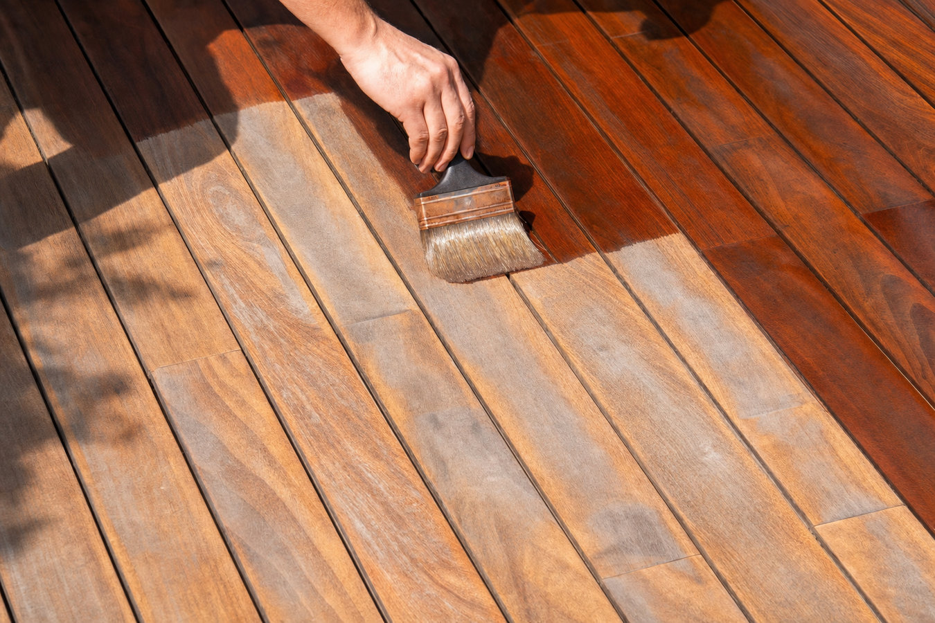 Deck staining and sealing